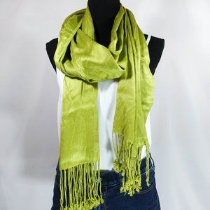 🛍lime green fall winter scarf with tassels